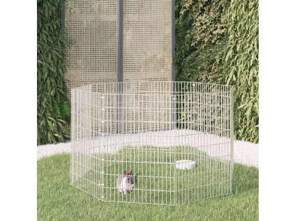 vidaXL Voľný výbeh pre zvieratá, 8 panelov 54x80cm, pozinkované železo