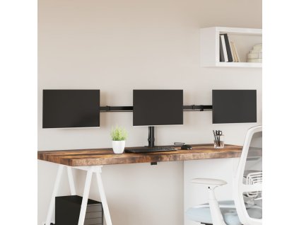vidaXL Držiak na tri monitory čierny oceľový VESA 75/100 mm