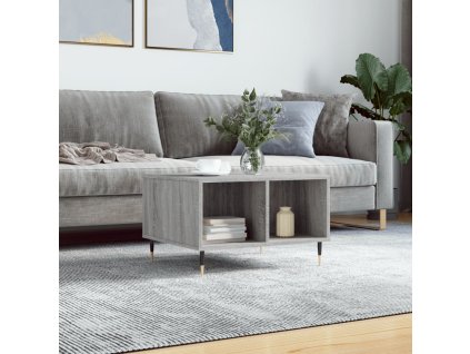 vidaXL Konferenčný stolík sivý dub sonoma 60x50x36,5 spracované drevo