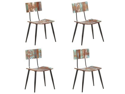 vidaXL Jedálenské stoličky 4 ks recyklovaný masív