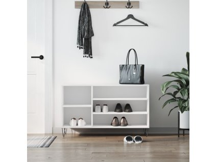 vidaXL Botník biely 102x36x60 cm spracované drevo