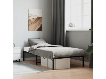 vidaXL Posteľný rám čierny kov 90x200 cm