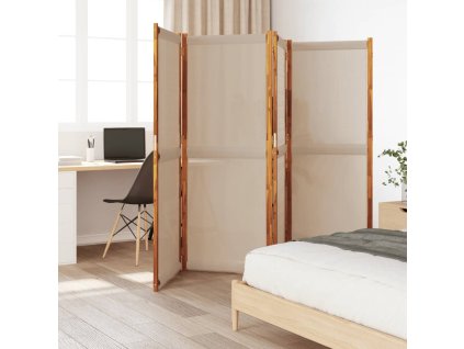 vidaXL 4-panelový paraván sivohnedý 280x180 cm