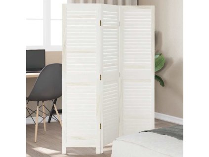 vidaXL Paraván 3 panely biely masívne drevo paulovnie