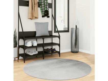 vidaXL Koberec IZA, krátky vlas škandinávsky vzhľad sivý Ø 120 cm