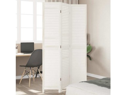 vidaXL Paraván 3 panely biely masívne drevo paulovnie