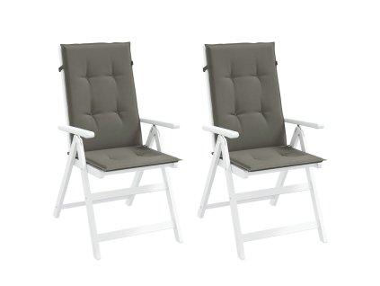 vidaXL Vankúše na stoličky 2 ks tmavosivá melanž 120x50x4 cm látka