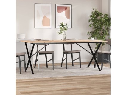 vidaXL Jedálenský stolík v tvare X 200x100x75,5 cm borovica a oceľ