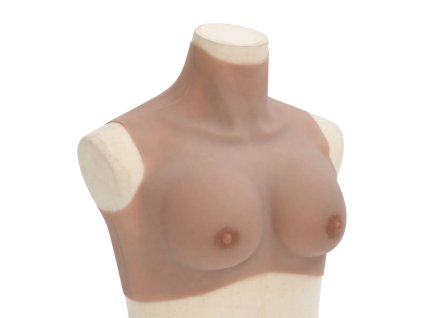 vidaXL Silikónové falošné prsia, svetlohnedé, košíky B