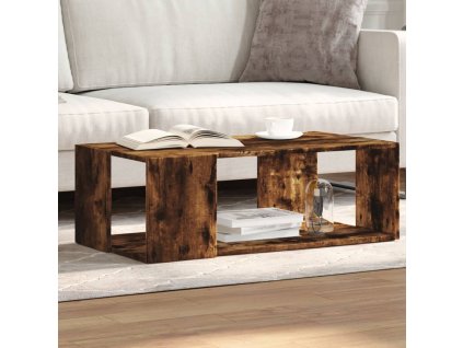 vidaXL Konferenčný stolík dymový dub 89,5x48x30 cm kompozitné drevo