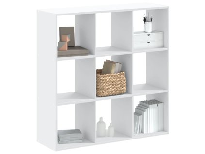 vidaXL Knižnica biela 102x32x102 cm kompozitné drevo