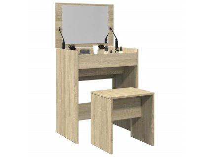 vidaXL Toaletný stolík a stolička dub sonoma 60x40x113,5 cm