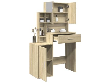 vidaXL Toaletný stolík so skrinkou dub sonoma 80x35x132 cm