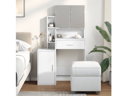 vidaXL Toaletný stolík so skrinkou biely 80x35x132 cm