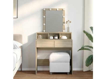 vidaXL Toaletný stolík s LED dub sonoma 80x41x144,5 cm