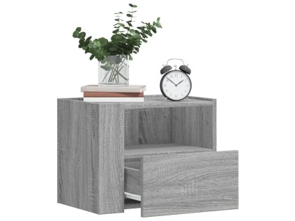 vidaXL Nástenné nočné stolíky 2 ks sivé sonoma 45x30x35 cm