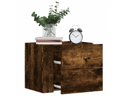 vidaXL Nástenné nočné stolíky 2 ks dymový dub 45x30x35 cm
