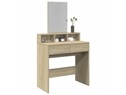 vidaXL Toaletný stolík so zrkadlom dub sonoma 80x41x144,5 cm