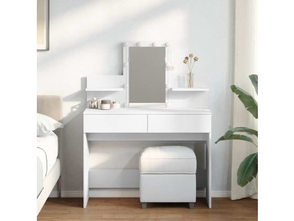 vidaXL Toaletný stolík s LED biely 100x40x130 cm