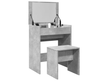 vidaXL Toaletný stolík a stolička betónovosivá 60x40x113,5 cm