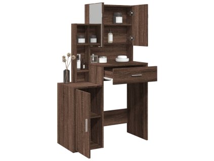 vidaXL Toaletný stolík so skrinkou hnedý dub 80x35x132 cm