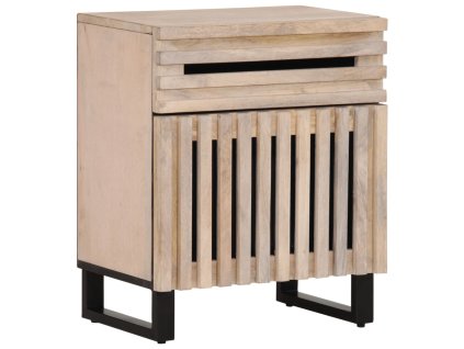 vidaXL Nočný stolík, biely 50x34x60 cm, mangový masív