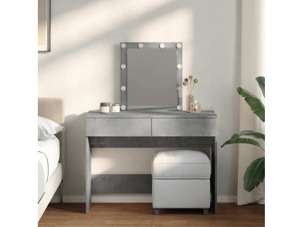 vidaXL Toaletný stolík s LED betónovosivý 100x40x130 cm