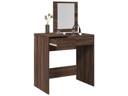 vidaXL Toaletný stolík so zrkadlom hnedý dub 73x46,5x120 cm