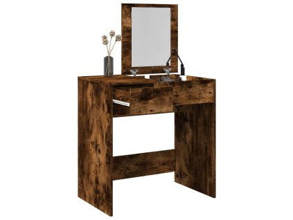 vidaXL Toaletný stolík so zrkadlom dymový dub 73x46,5x120 cm