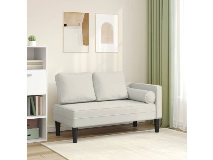 vidaXL Leňoška s vankúšmi krémová zamat