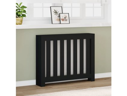 vidaXL Kryt na radiátor čierny 104x20x82 cm kompozitné drevo