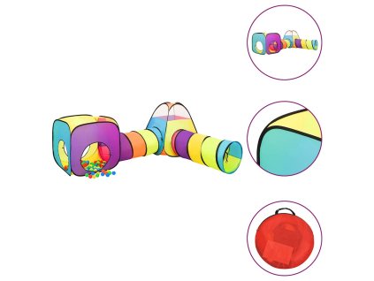 vidaXL Detský stan na hranie s 250 loptičkami farebný 190x264x90 cm