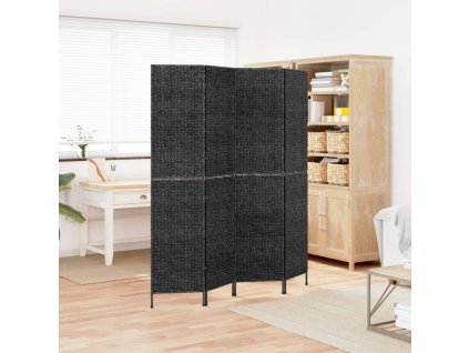 vidaXL Paraván 4-panelový čierny 163x180 cm vodný hyacint