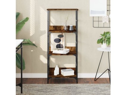 vidaXL Knižnica dymový dub 50x33x117,5 cm kompozitné drevo