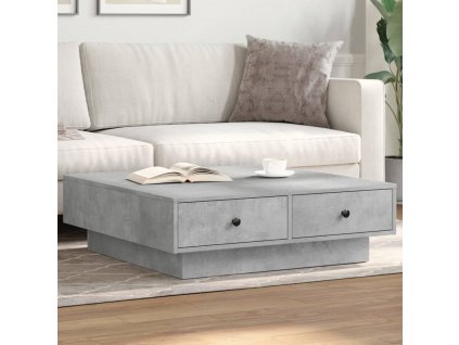 vidaXL Konferenčný stolík betónový sivý 90x90x28 cm drevotrieska