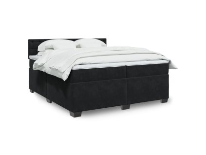 vidaXL Posteľný rám boxspring s matracom čierny 200x200 cm zamat