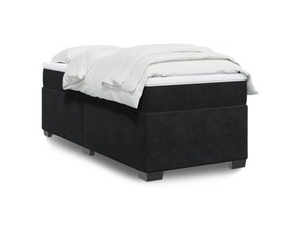 vidaXL Posteľný rám boxspring s matracom čierny 100x200 cm zamat