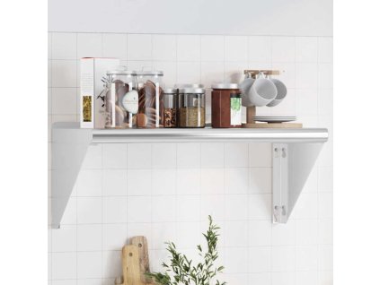 vidaXL Nástenná polica 75x30x31 cm strieborná nehrdzavejúca oceľ