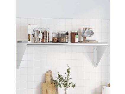 vidaXL Nástenná polica 100x30x31 cm strieborná nehrdzavejúca oceľ