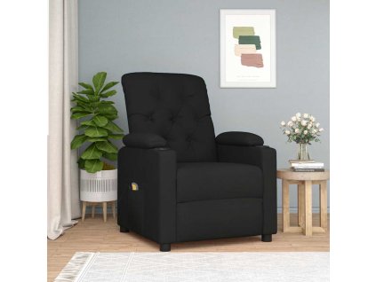 vidaXL Masážne kreslo, čierne, látka