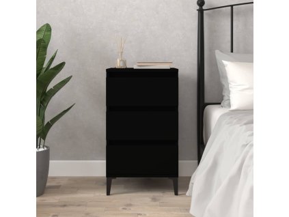 vidaXL Nočný stolík čierny 40x35x70 cm spracované drevo
