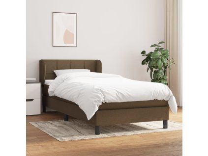 vidaXL Posteľný rám boxsping s matracom hnedý 80x200 cm látka