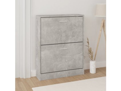 vidaXL Botník betónovo sivý 59x17x81 cm spracované drevo