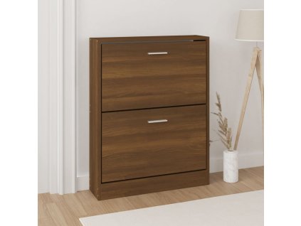 vidaXL Botník Hnedý dub 59x17x81 cm spracované drevo