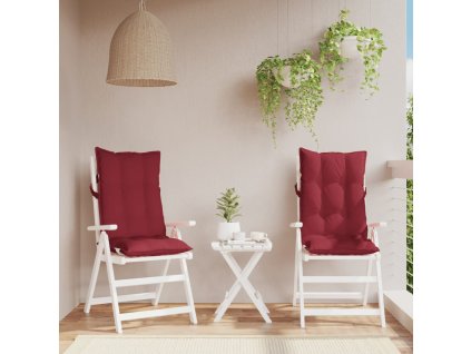 vidaXL Podušky na stoličky s vysokým operadlom 2 ks vínové látka