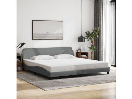 vidaXL Rám postele Dover bledosivá 200x200 cm látka