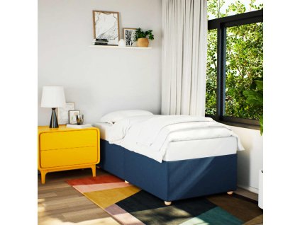 vidaXL Rám postele bez matraca Modrá 90x200 cm Látka