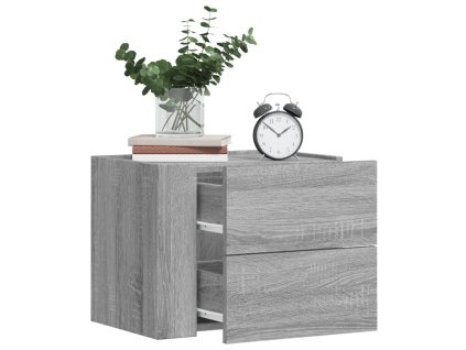 vidaXL Nástenné nočné stolíky 2 ks sivé sonoma 45x30x35 cm
