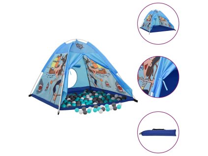 vidaXL Detský stan na hranie s 250 loptičkami modrý 120x120x90 cm
