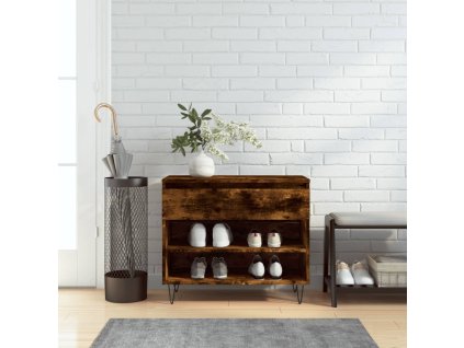 vidaXL Botník dymový dub 70x36x60 cm spracované drevo